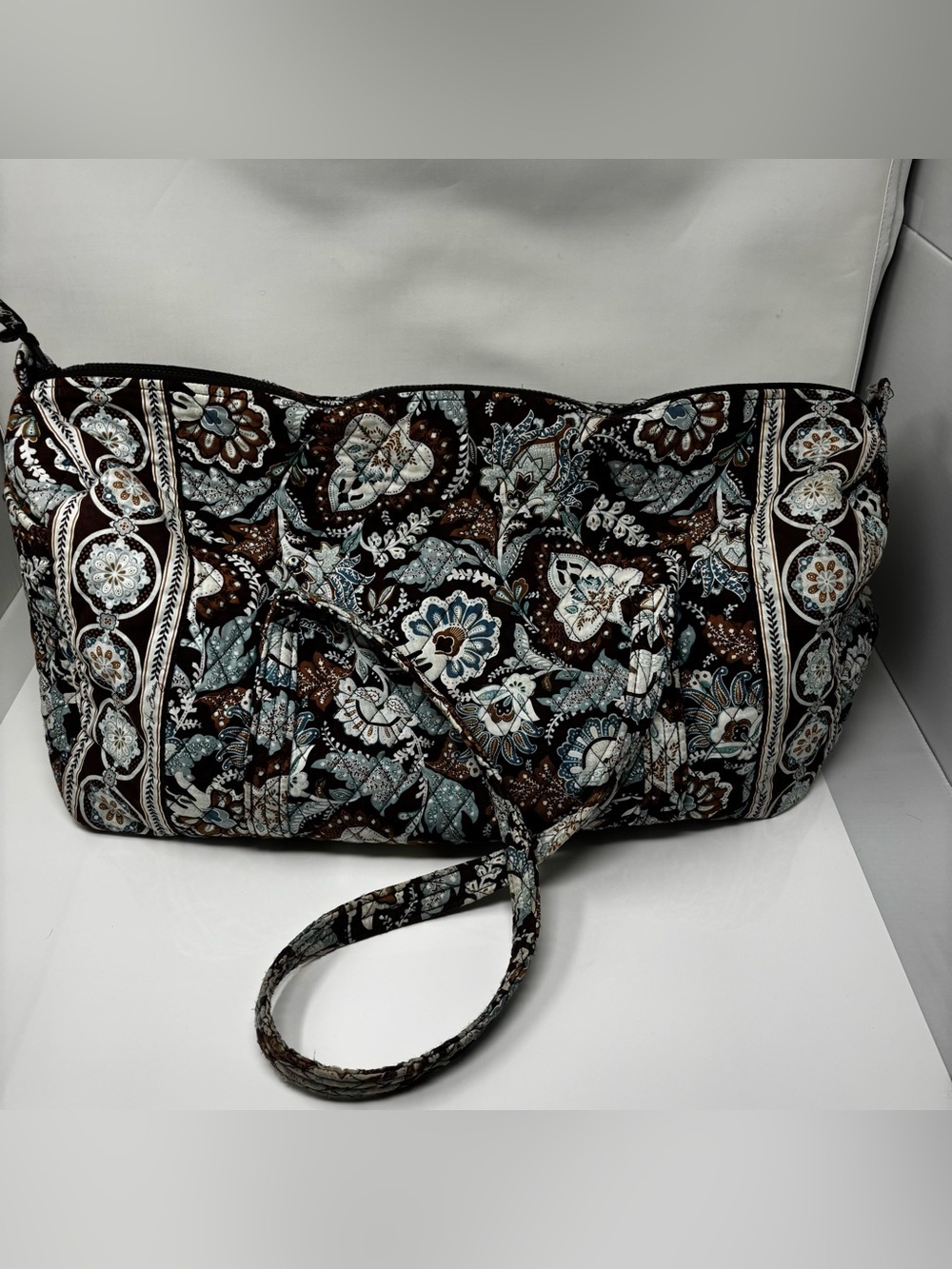Vera Bradley Large Duffel Bag, Blue/Brown Paisley